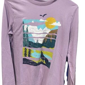 Cat & Jack Lavender Nature Graphic Long Sleeve Tee